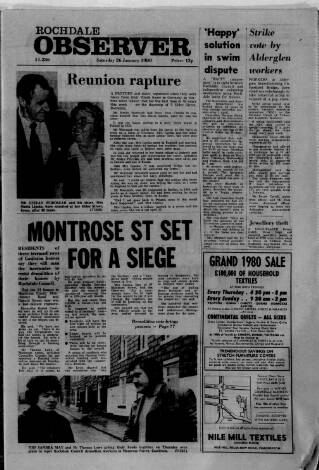 cover page of Rochdale Observer published on January 26, 1980