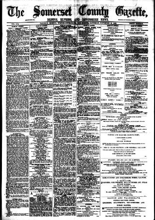 cover page of Somerset County Gazette published on November 23, 1889