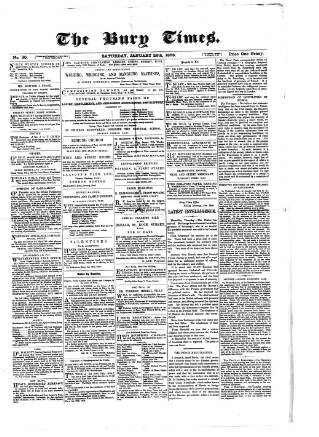 cover page of Bury Times published on January 26, 1856