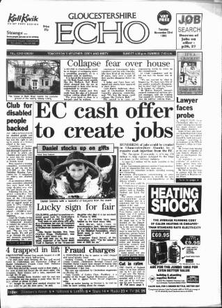 cover page of Gloucestershire Echo published on November 23, 1993