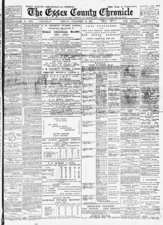 cover page of Chelmsford Chronicle published on December 25, 1896