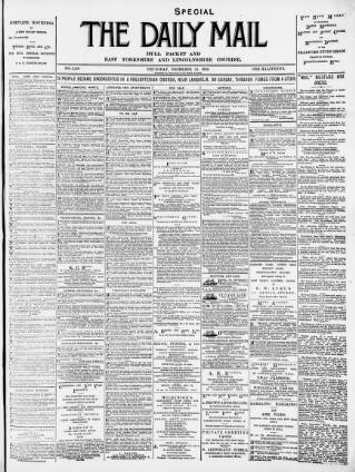 cover page of Hull Daily Mail published on December 25, 1896