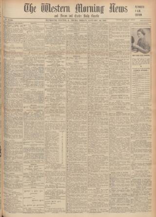 cover page of Western Morning News published on January 26, 1940