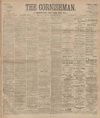 cover page of Cornishman published on November 23, 1905