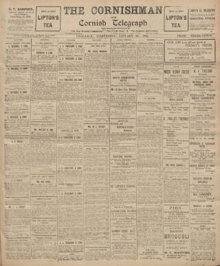 cover page of Cornishman published on January 26, 1921