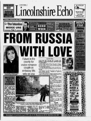 cover page of Lincolnshire Echo published on January 26, 1996