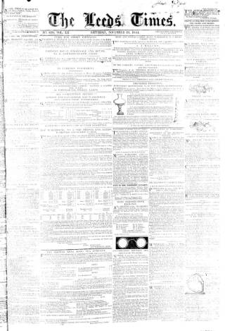 cover page of Leeds Times published on November 23, 1844