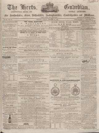 cover page of Herts Guardian published on December 25, 1860