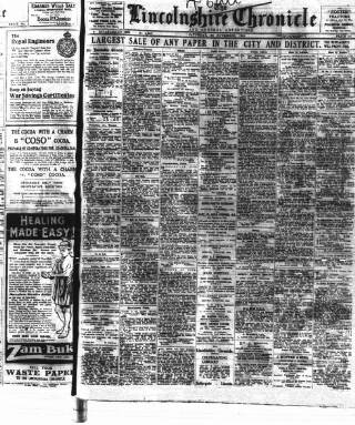 cover page of Lincolnshire Chronicle published on November 23, 1918