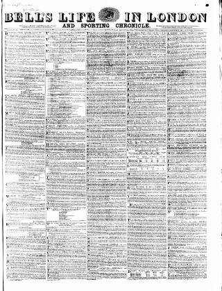 cover page of Bell's Life in London and Sporting Chronicle published on January 26, 1851