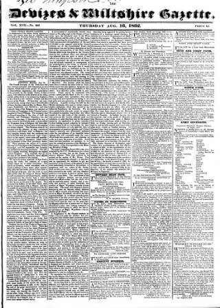 Devizes And Wiltshire Gazette In British Newspaper Archive