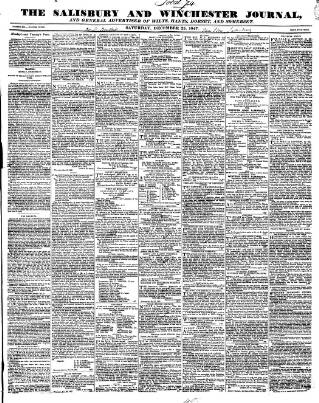 cover page of Salisbury and Winchester Journal published on December 25, 1847