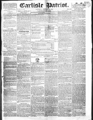 cover page of Carlisle Patriot published on December 25, 1830