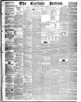 cover page of Carlisle Patriot published on November 23, 1850