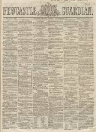 cover page of Newcastle Guardian and Tyne Mercury published on December 25, 1852