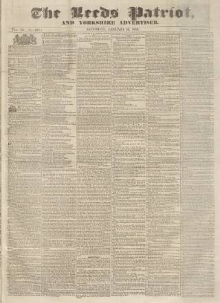 cover page of Leeds Patriot and Yorkshire Advertiser published on January 26, 1833