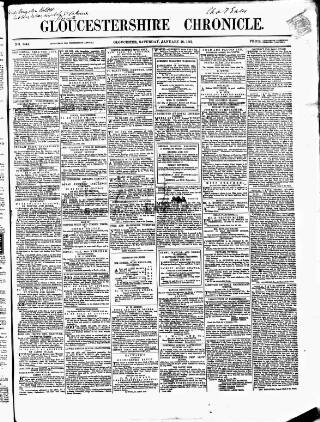 cover page of Gloucestershire Chronicle published on January 26, 1861