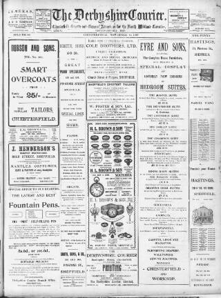 cover page of Derbyshire Courier published on November 23, 1907