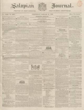 cover page of Salopian Journal published on January 28, 1835