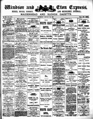 cover page of Windsor and Eton Express published on January 26, 1907