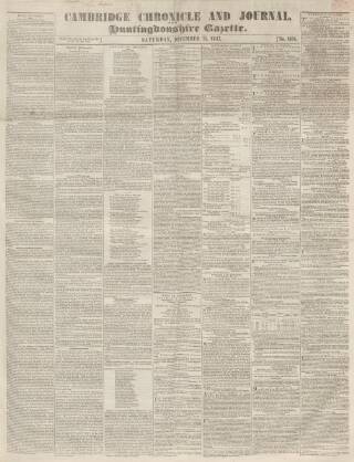 cover page of Cambridge Chronicle and Journal published on December 25, 1847