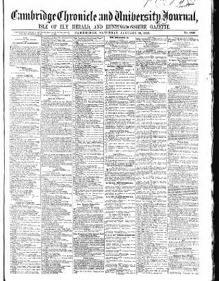 cover page of Cambridge Chronicle and Journal published on January 26, 1856