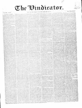 cover page of Vindicator published on January 26, 1842