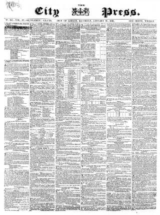 cover page of London City Press published on January 26, 1861