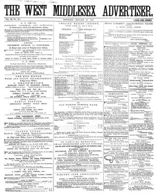 cover page of West Middlesex Advertiser and Family Journal published on January 26, 1867