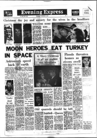 cover page of Aberdeen Evening Express published on December 25, 1968