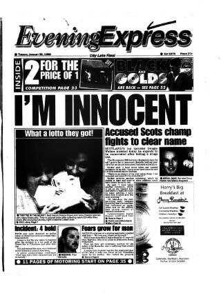 cover page of Aberdeen Evening Express published on January 26, 1999