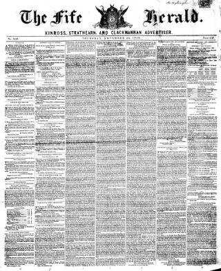 cover page of Fife Herald published on November 23, 1848