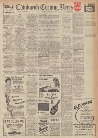 cover page of Edinburgh Evening News published on December 25, 1951