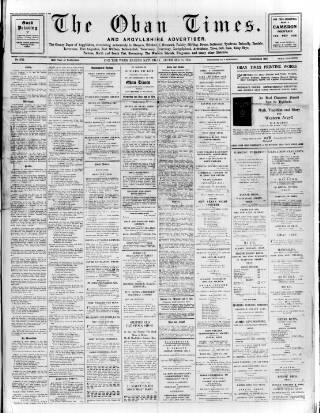 cover page of Oban Times and Argyllshire Advertiser published on December 25, 1926