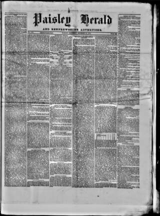 cover page of Paisley Herald and Renfrewshire Advertiser published on December 25, 1875