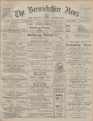 cover page of Berwickshire News and General Advertiser published on January 26, 1915