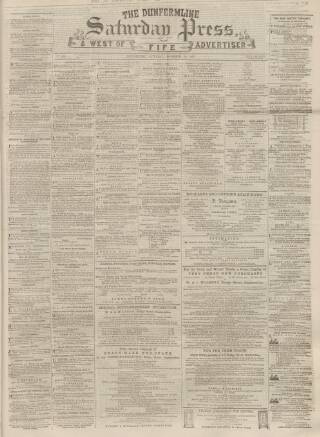 cover page of Dunfermline Saturday Press published on November 23, 1867