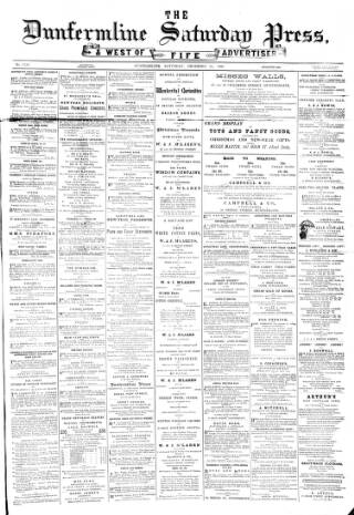 cover page of Dunfermline Saturday Press published on December 25, 1880