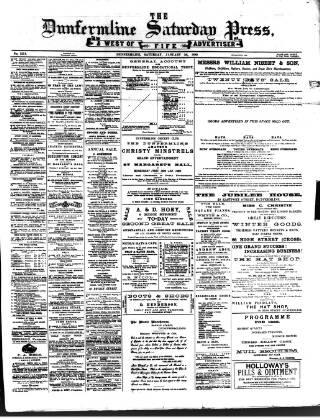 cover page of Dunfermline Saturday Press published on January 26, 1889