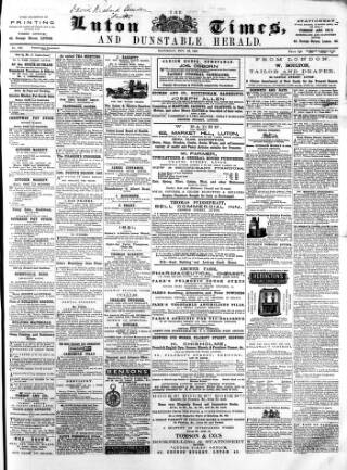 cover page of Luton Times and Advertiser published on November 23, 1861