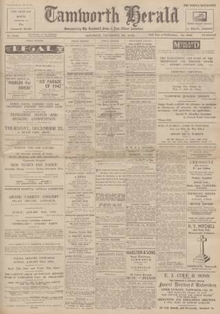 cover page of Tamworth Herald published on December 25, 1943