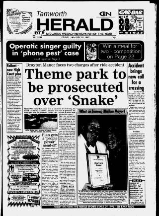 cover page of Tamworth Herald published on January 26, 1996