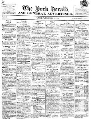 cover page of York Herald published on December 25, 1819