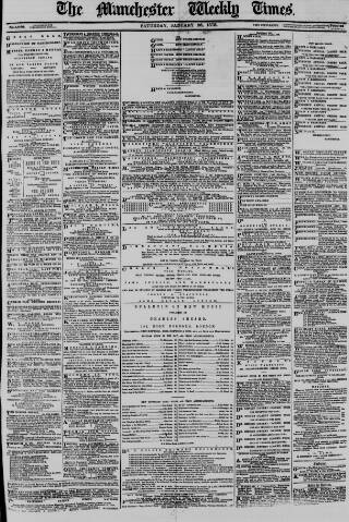 cover page of Manchester Times published on January 26, 1878