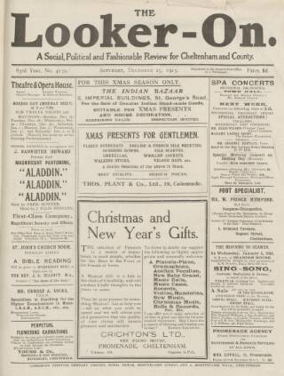 cover page of Cheltenham Looker-On published on December 25, 1915