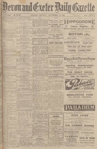 cover page of Exeter and Plymouth Gazette published on November 23, 1925