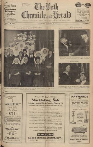 cover page of Bath Chronicle and Weekly Gazette published on January 26, 1929