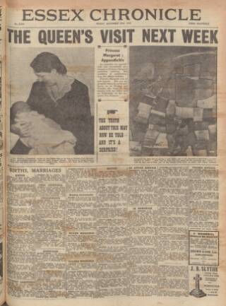 cover page of Chelmsford Chronicle published on November 23, 1945