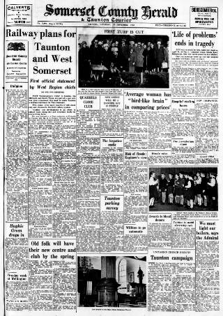 cover page of Taunton Courier and Western Advertiser published on November 23, 1963