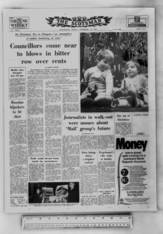 cover page of The Scotsman published on December 25, 1970